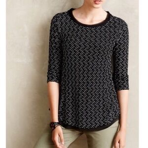 ❤️FINAL SALE❤️ Anthro | Postmark Wine Wave Chiffon Fringe Top Size Small